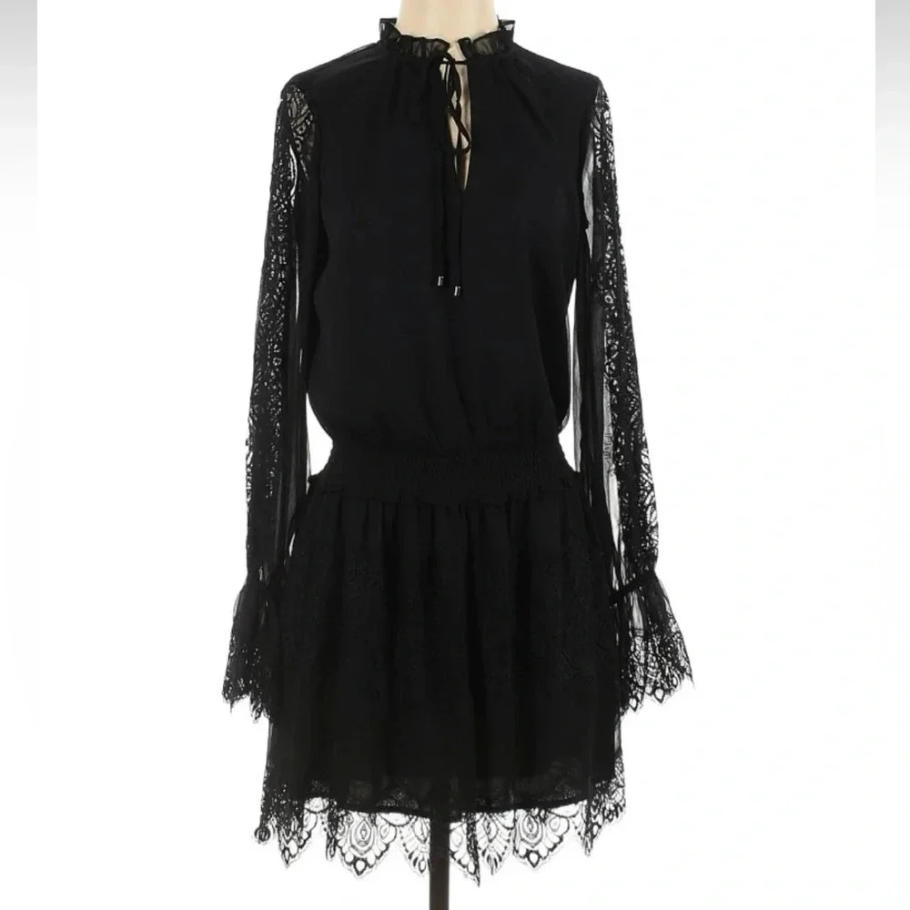 Ramy Brook Black Lace Mini Dress